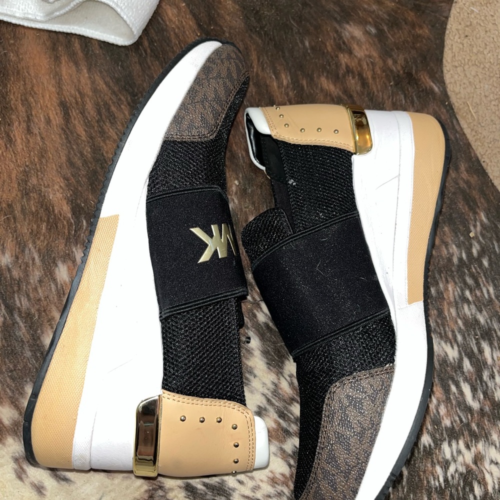 Michael Kors Black and Tan Sneakers Casual Style